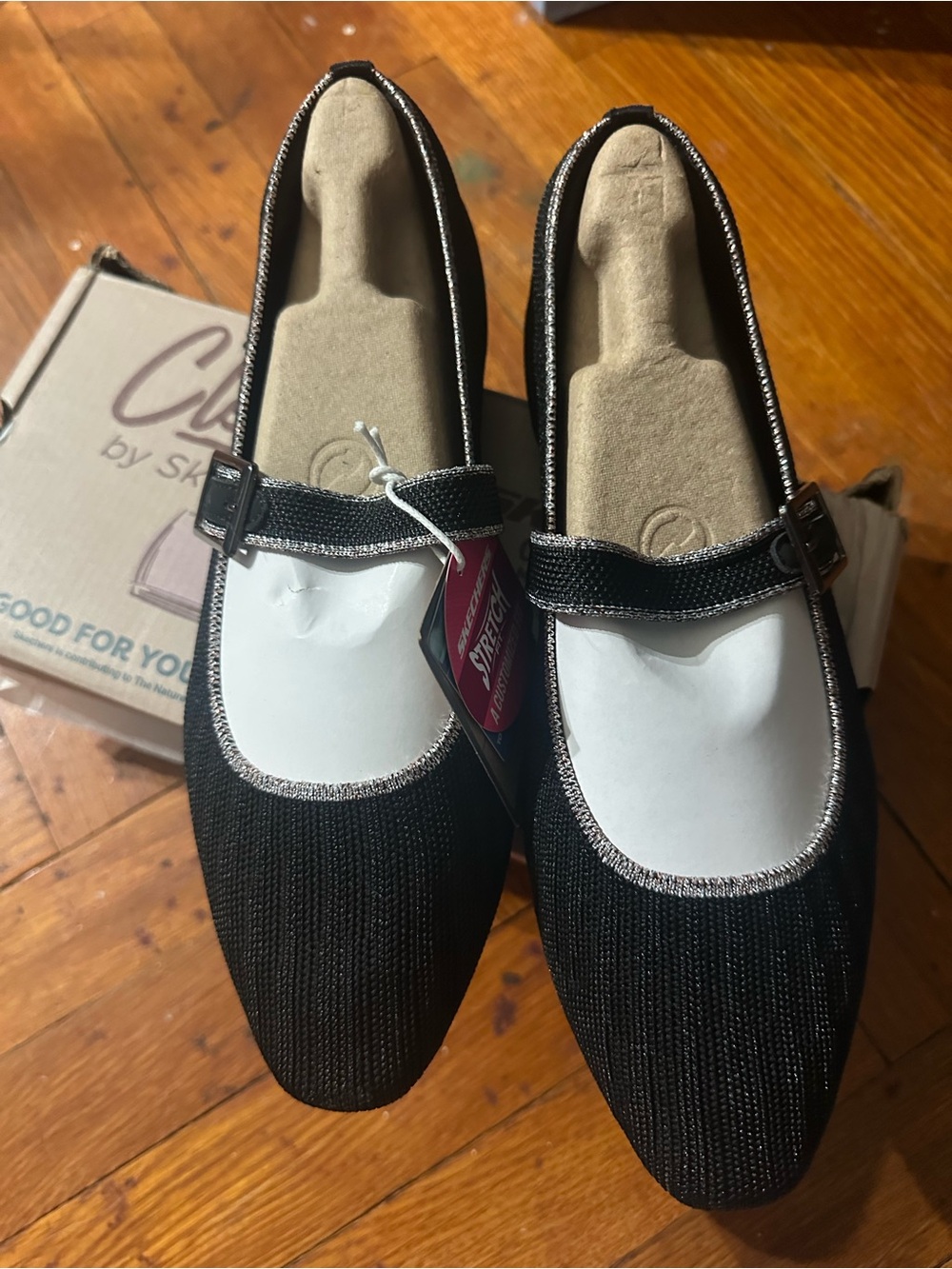 Skechers Cleo Buckle Ballet Flats Black Size 8.5